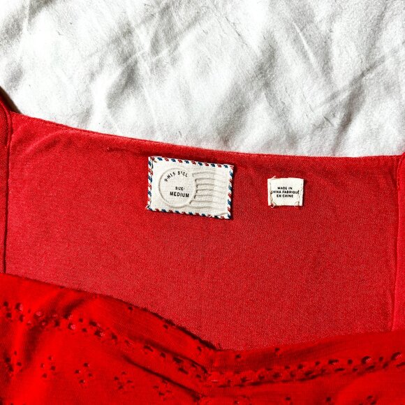 Anthropology Postmark Peplum Top Red Sz M - Picture 4 of 6